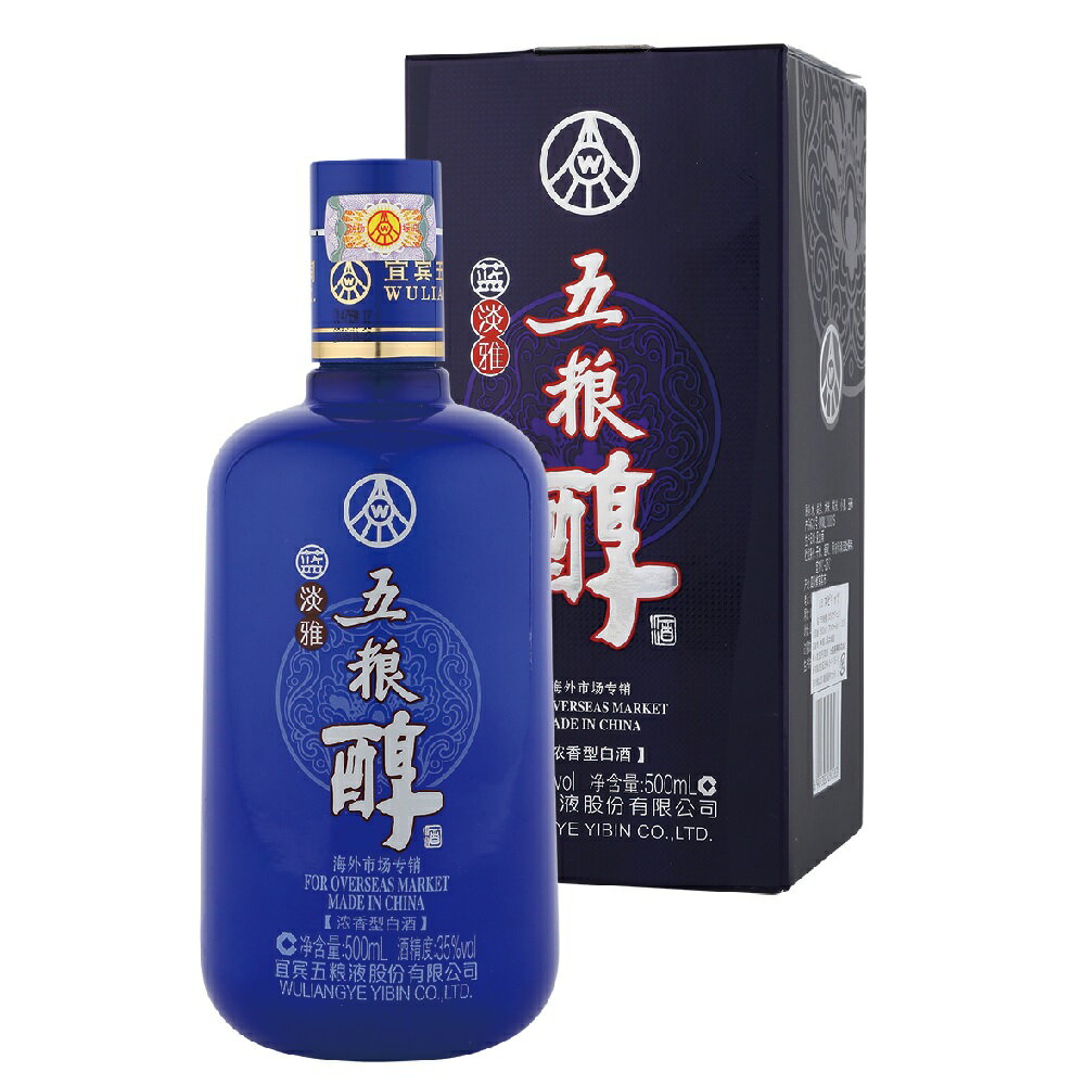 五粮醇 ブルーボトル 500ml 35度 正規輸入品 箱付 Wu Liang Chun ゴリョウジュン 五糧醇 中国酒 中国 四川省 白酒 パイチュー 中国酒 正規代理店輸入品 正規品 正規 chinese spirits kawachi