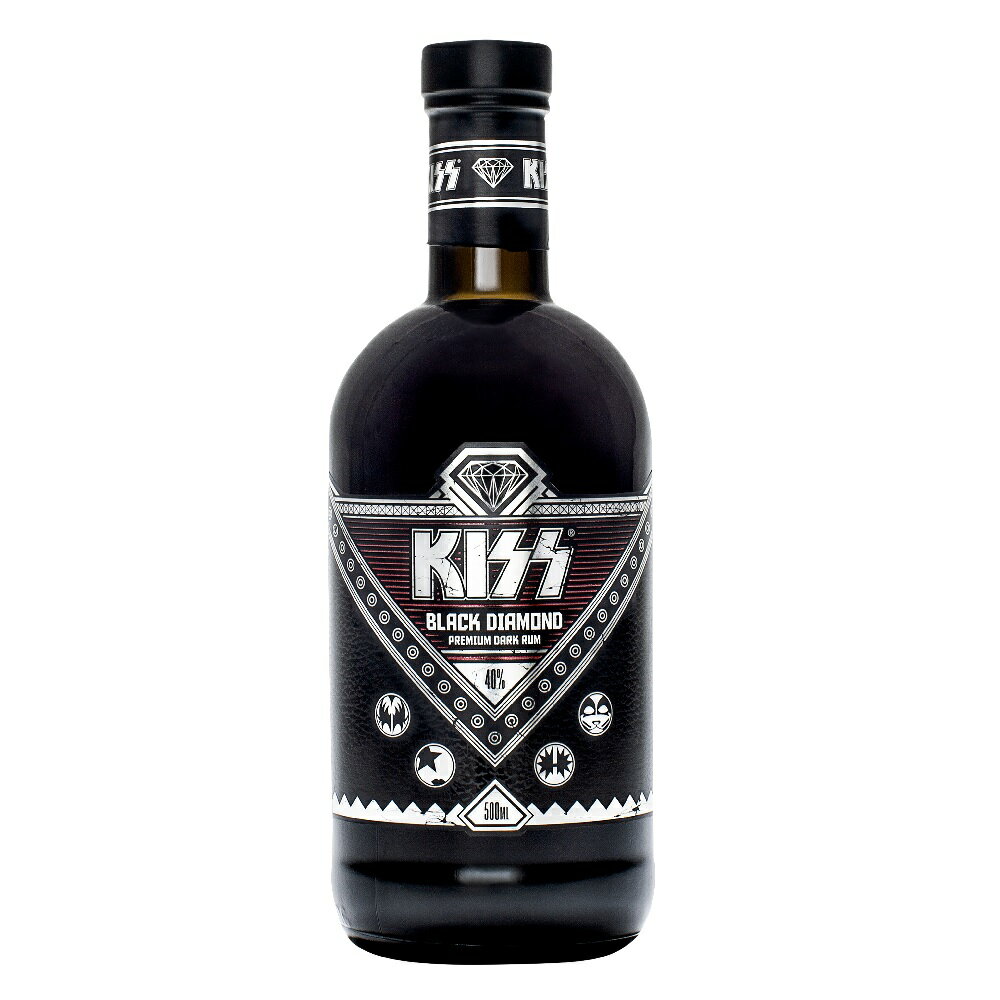 KISS キッス ブラック ダイアモンド ダーク ラム 500ml 40度 Kiss Black Diamond Rum スウェーデン産 Sweden kawahc ミュージシャン ロックバンド メタルバンド ミュージック 音楽シーンに欠か…