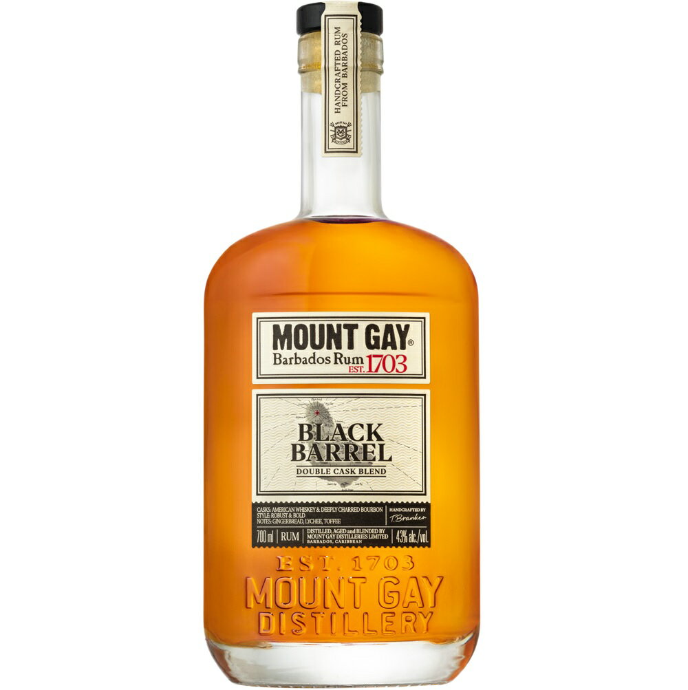 マウントゲイ ラム ブラックバレル ダブル カスク ブレンド700ml 43度 正規輸入品 Mount Gay Barbados Rum BLACK BARREL DOUBLE CASK BLEND バルバドス産 正規代理店輸入品 正規品 正規 kawahc