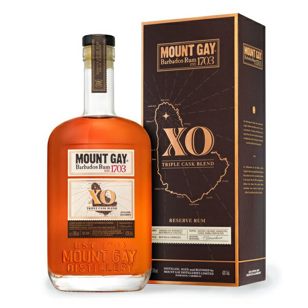 マウントゲイ バルバドスラム XO 700ml 43度 正規品 箱付 トリプルカスクブレンド Mount Gay Rum XO Triple Cask Blend Reserve バルバドス産 正規 kawahc 嬉しい お礼 御礼 ギフト プチギフトにオススメ 贈って喜ばれるプレゼント