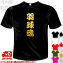 河内國製作所 「羽球魂Tシャツ」全5色。バドミントン漢字おもしろTシャツ 文字T-shirt おもしろてぃーしゃつ 半袖ドライTシャツ メール便は送料無料