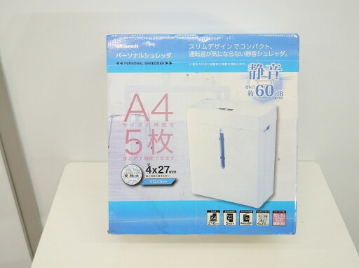 【未使用品】ナカバヤシ製/2018年式/パーソナルシュレッダ/HES-103W 【未使用品】ナカバヤシ製/2018年式/パーソナルシュレッダ/HES-103W