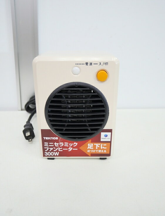 【未使用品】テクノス製/ミニセラミックファンヒーター/TS-301(W)