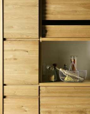 【送料無料】ドルフ 140幅 オープンボード ナチュラル ブラウン キッチン収納 無垢材 北欧 食器棚 140cm モダン リビング 大川産 国産 日本産 レンジ台 キッチンラック 収納棚 木の温もり モイス付き 完成品 シンプル 家族 食事 人気