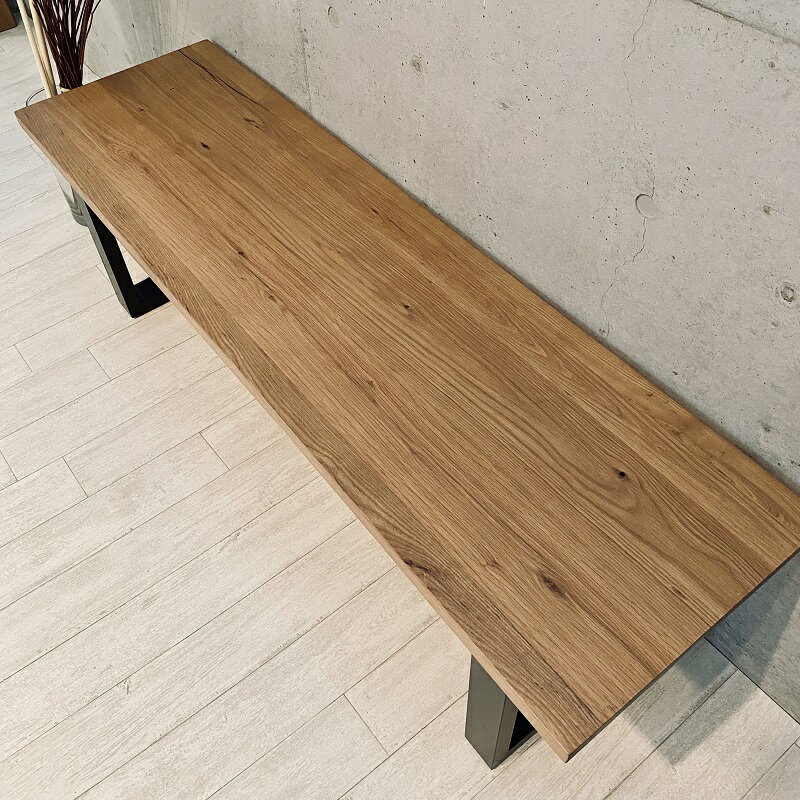 KT115ベンチNA ダイニングベンチ 115cm KT bench 無垢材 オーク材 北欧風 アイアン スチール 脚 アンティーク風 単品 2人 2人掛け 2人用 ダイニング用 ベンチ 木製 モダン おしゃれ 人気 送料無料