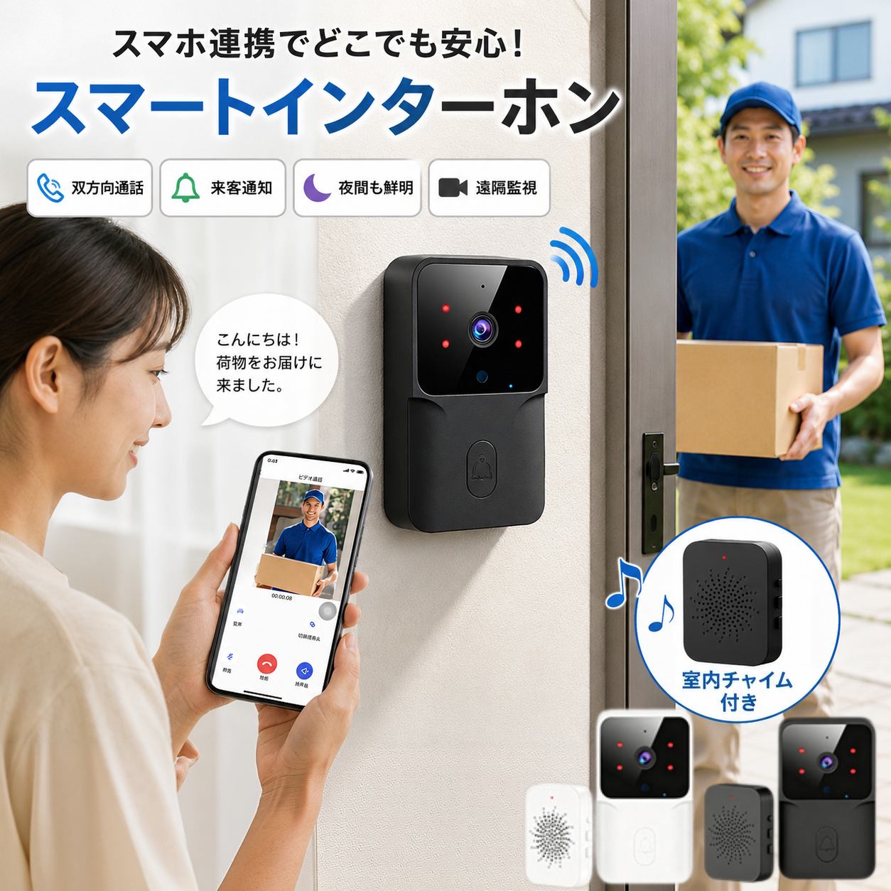 楽天市場】カメラ 玄関チャイムの通販
