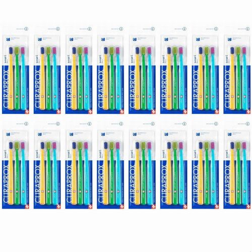 【送料無料】Curaprox クラプロックス 7600 スマート CS smart 歯ブラシ 3本 x 16個 超極細毛7600本 0.08mm 海外通販