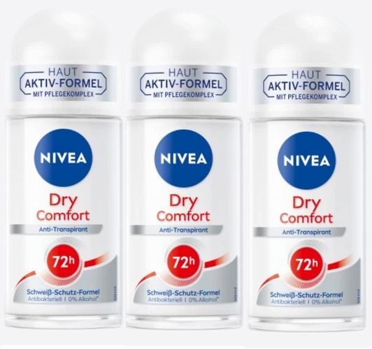 【送料無料】NIVEA ニベア デオドラント ロールオン Dry Comfort 女性用 50ml x 3個セット 海外通販