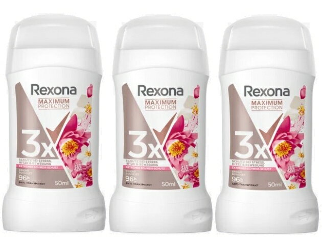 【送料無料】Rexona レクソーナ デオドラント Bright Bouquet スティック 96時間 50ml x 3個セット 海外通販