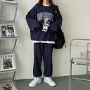 セットアップ レディース スウェット 上下セット クマ 可愛い カジュアル ゆったり 熊柄 春秋 冬 大きいサイズ 長袖 修学旅行 入院 産後 旅行 おしゃれ ...