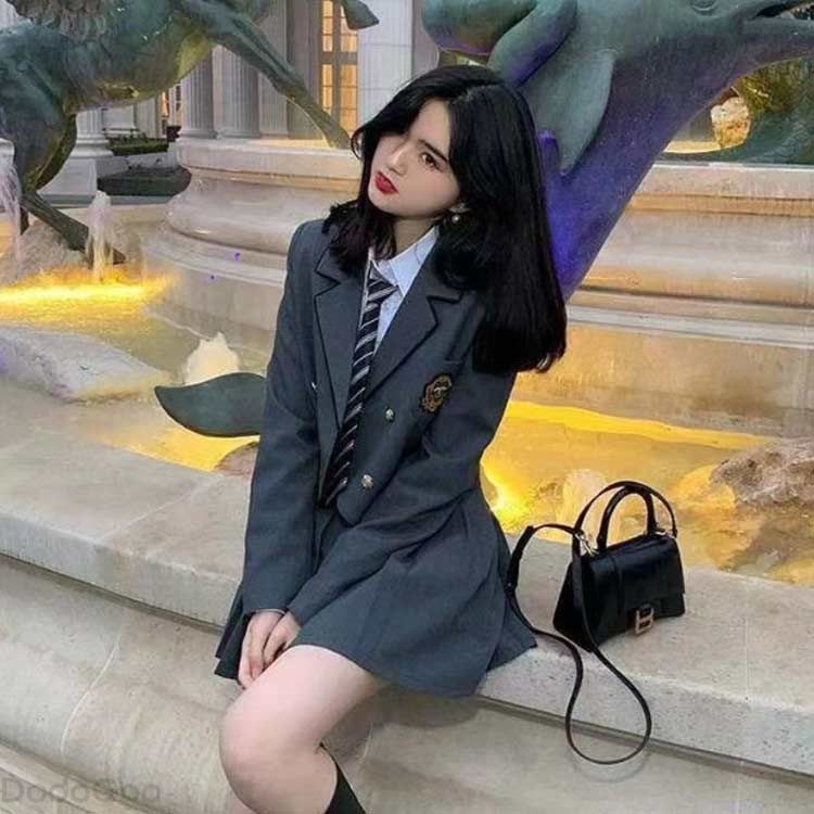 卒業式 スーツ 女の子 卒服 ブレザー フォーマルスーツ 4点セット ジャケット 長袖シャツ スカート ネクタイ セットアップ JK制服 韓国制服 卒業式スーツ 黒スーツ 園式 卒園式 セレモニースーツ フォーマルスーツ 韓国 大きいサイズ