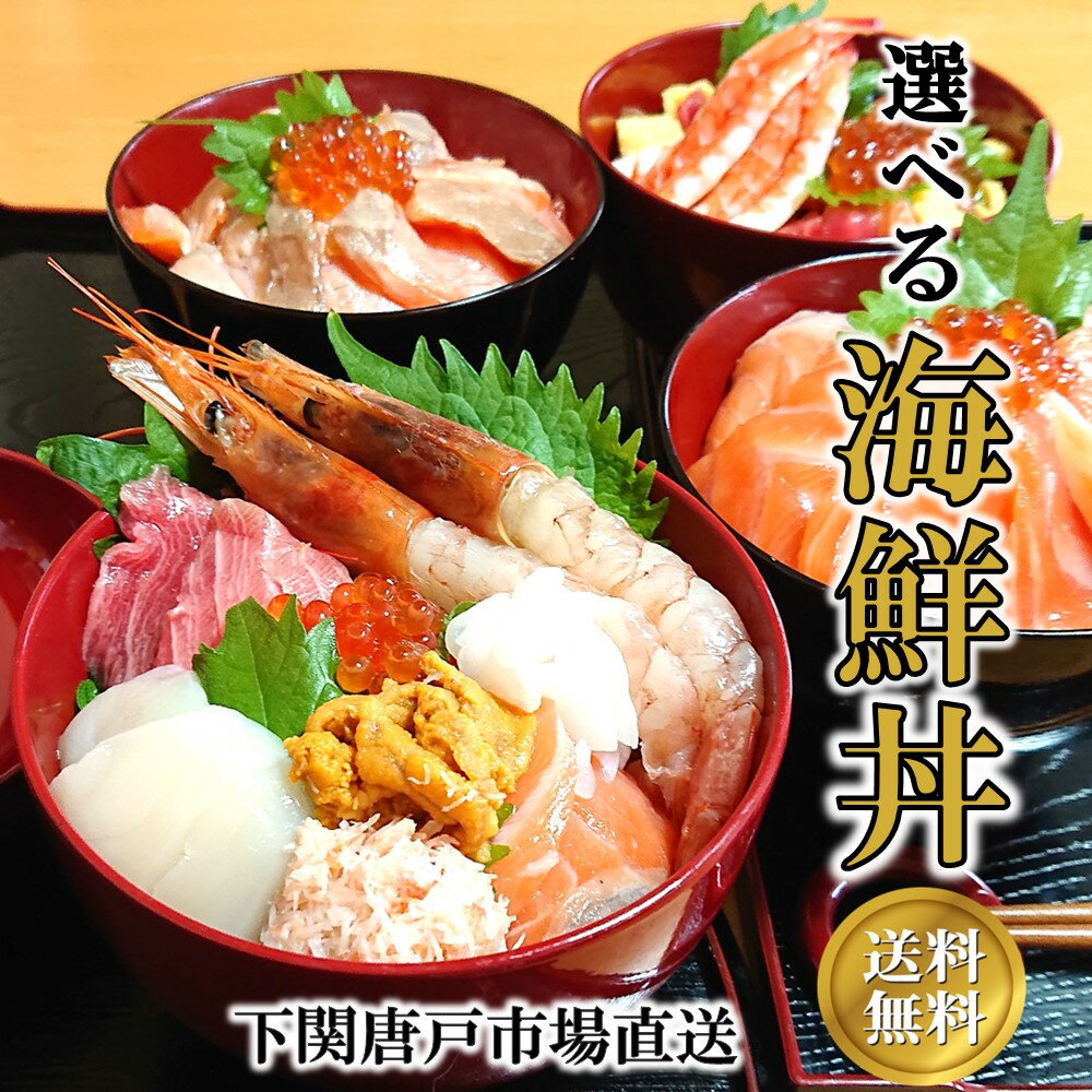 海鮮丼 セット プレゼント 1人前 海鮮丼の具 自然解凍OK 4種から選べる ちらし丼 炙りサーモン丼 サーモン丼 まぐろ アカエビ イカ うに イクラ カニ ホタテ 海鮮グルメ 盛り付けるだけ お取り寄せ お誕生日 送料無料 下関唐戸市場 直送 母の日 父の日 御祝 ギフト 贈答品