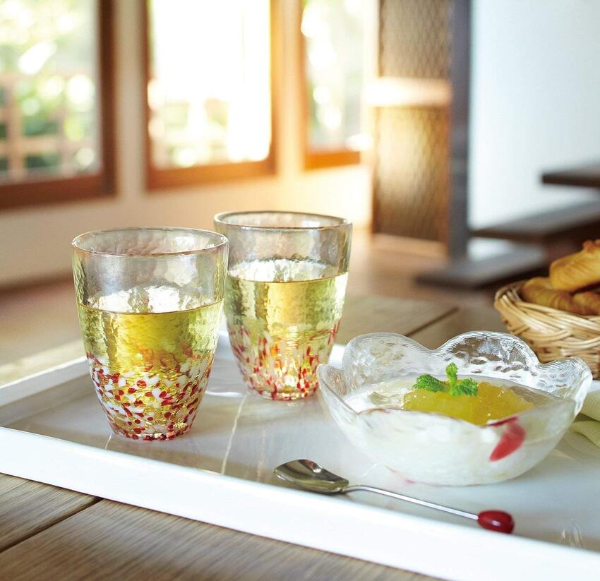 津軽びいどろ　あかりんごタンブラー