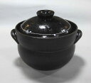 黒釉線紋 4合炊きご飯釜
