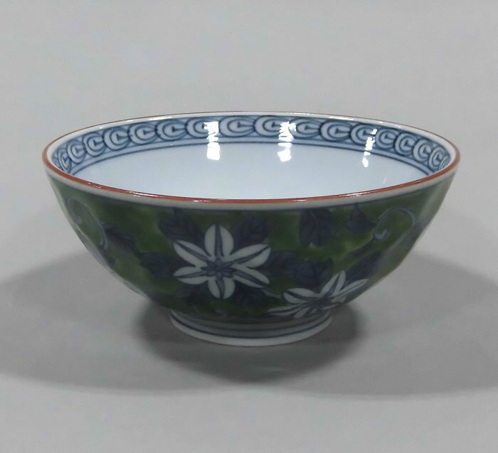 Rakuten - 総濃鉄仙花　飯碗　(緑)