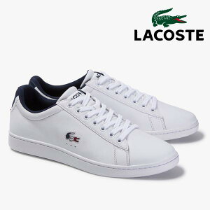 ラコステ レザースニーカー メンズ CARNABY EVO TRI 1 ホワイト/ネイビー 白/紺 lacoste SMA033L 407 カーナビー 送料無料