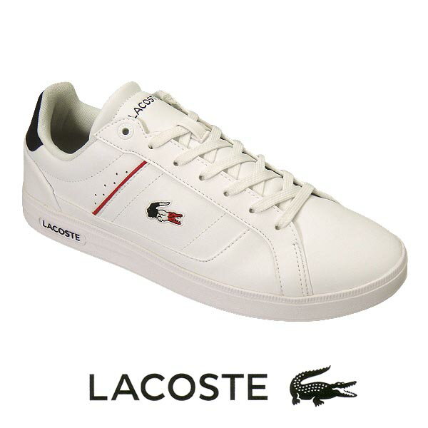 ラコステ レザースニーカー メンズ ラコステ レザー スニーカー メンズ EUROPA PRO TRI 123 1 ホワイト/ネイビー/レッド 白 lacoste 45sma0117 407 ヨーロッパ トリコロール フランス国旗カラー 靴 【送料無料】