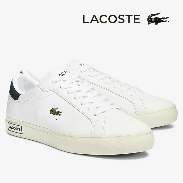 ラコステ レザースニーカー メンズ パワーコート POWER COURT 0721 1 ホワイト/ダークグリーン 白 lacoste SM00311 1R5 送料無料