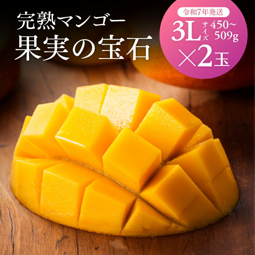 【令和7年発送】宮崎県産 完熟マンゴー 「果実の宝石」 3L×2玉
