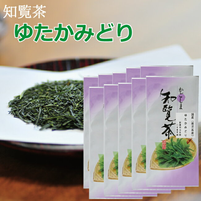 川本屋 日本茶 新茶 知覧茶 TVで話題の【 ゆたかみどり 】取り扱い開始！注目の九州 鹿児島のお茶甘味があって大好評！日本茶【ちらん】80g×10【送料無料】法人 おちゃ 来客用