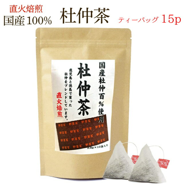 杜仲茶(とちゅう茶) 国産 健康茶 九州産 送料無料 スッキリで飲みやすい紐付きティーパックタイプ ティーバッグタイプ 3gx15包 杜仲茶 送料無料 ネコポス