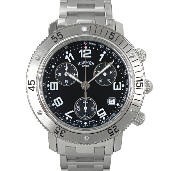 [中古] エルメス クリッパー ダイバー CL2.910 クォーツ ステンレススチール 黒文字盤 クロノグラフ 日付表示 40mm Diver HERMESのサムネイル