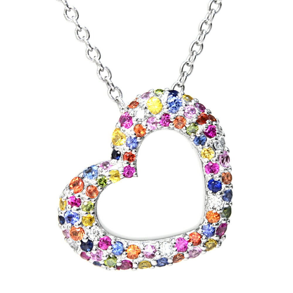 [中古] ポンテヴェキオ エモツィオーネ マルチカラー ネックレス Sサイズ K18WG サファイア ダイヤモン..