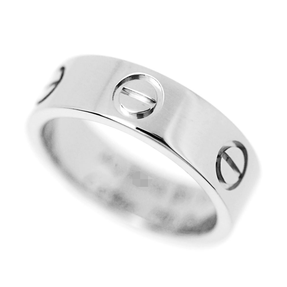 樂天商城 - [中古] カルティエ K18WG ラブリング クラシックモデル #51 10号 ホワイトゴールド LOVEリング フラットバンド 指輪 6.9g Cartier