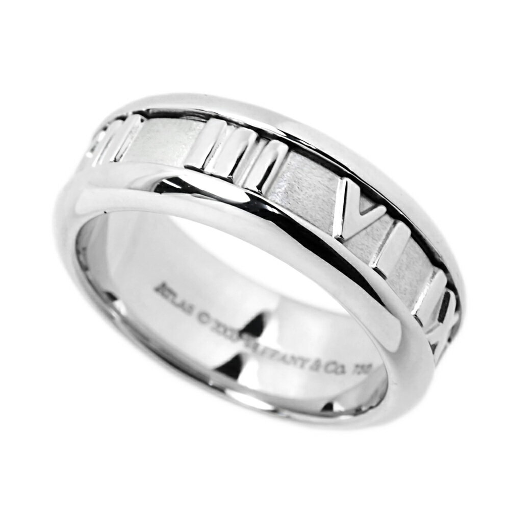 [中古] ティファニー アトラス リング 11号位 K18WG ホワイトゴールド 9.9g ローマン数字 指輪 Atlas Tiffany&Co.