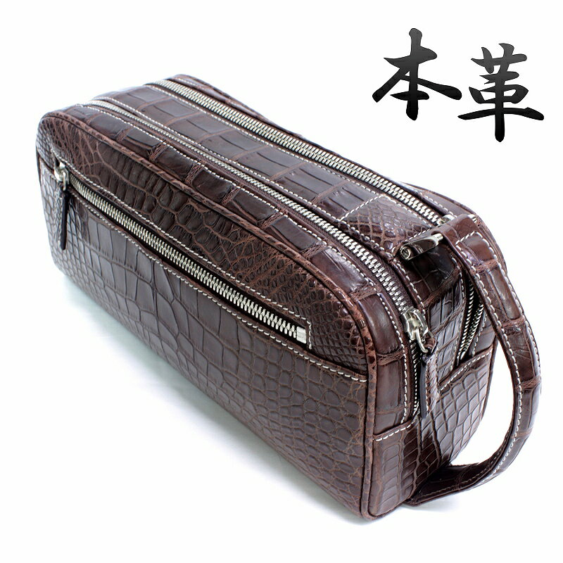 クロコダイル メンズ 本革 セカンドバッグ ハンドバッグ tb68br