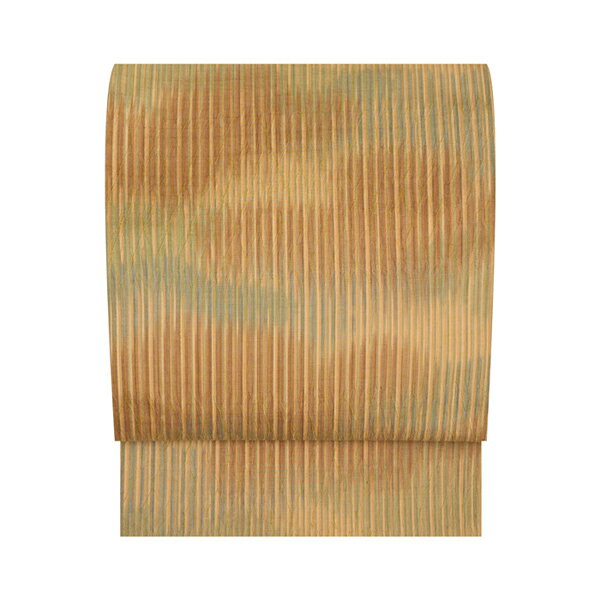 雲の模様絣縞紬　全通両面袋帯【未着用品】