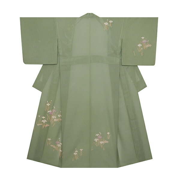 Rakuten - 菖蒲の模様　手描友禅経絽　附下　単衣着物【中古】