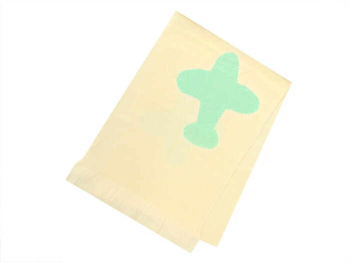 【おつとめ品！】帯揚げ絞り染飛行機黄色絹100％工芸キモノ野口銀座かわの屋オリジナル限定品【新品】