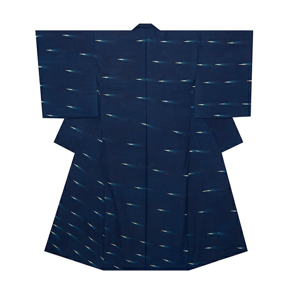 【お仕立て無料】日本工芸会正会員　松原與七「光の跡」繧繝彩色藍形染　着物地※こちらは未仕立ての商品です