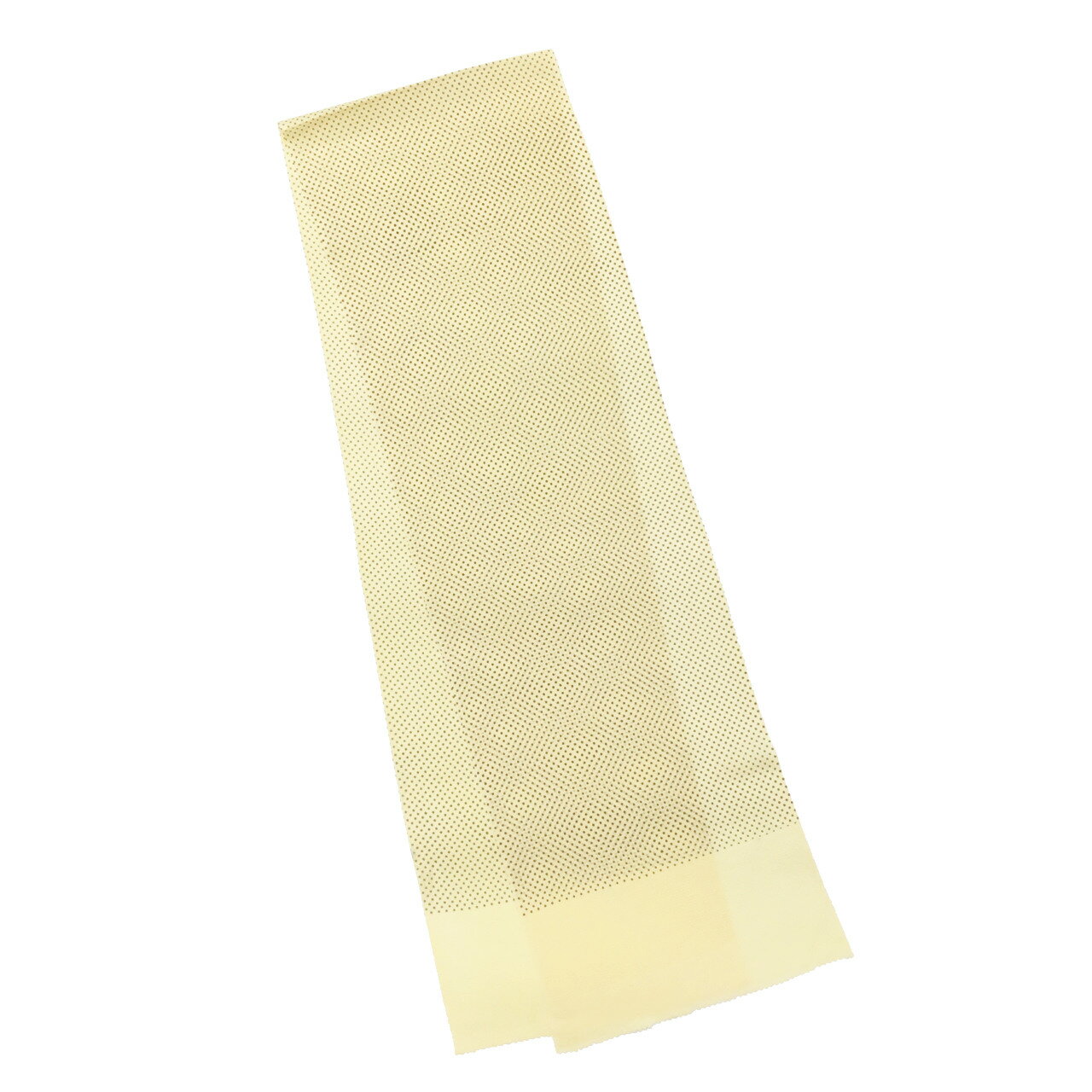 和小物さくら夏帯揚げ五本絽　友禅ドット柄淡黄色に焦茶色【新品】