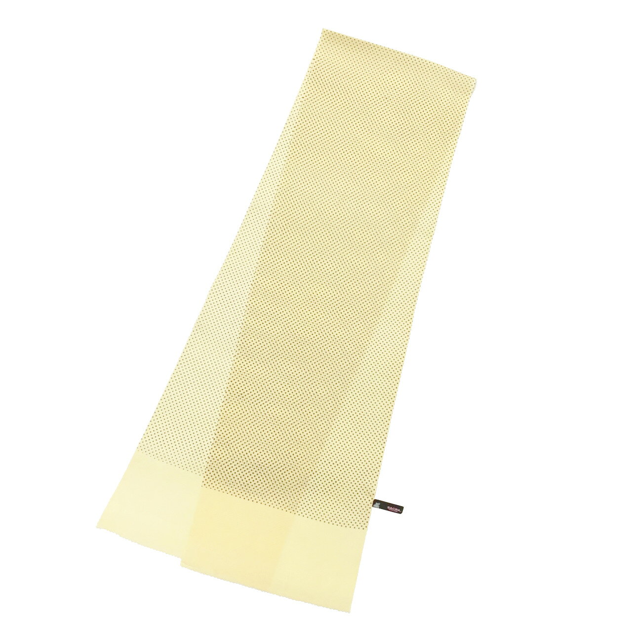 和小物さくら夏帯揚げ五本絽　友禅ドット柄淡黄色に焦茶色【新品】