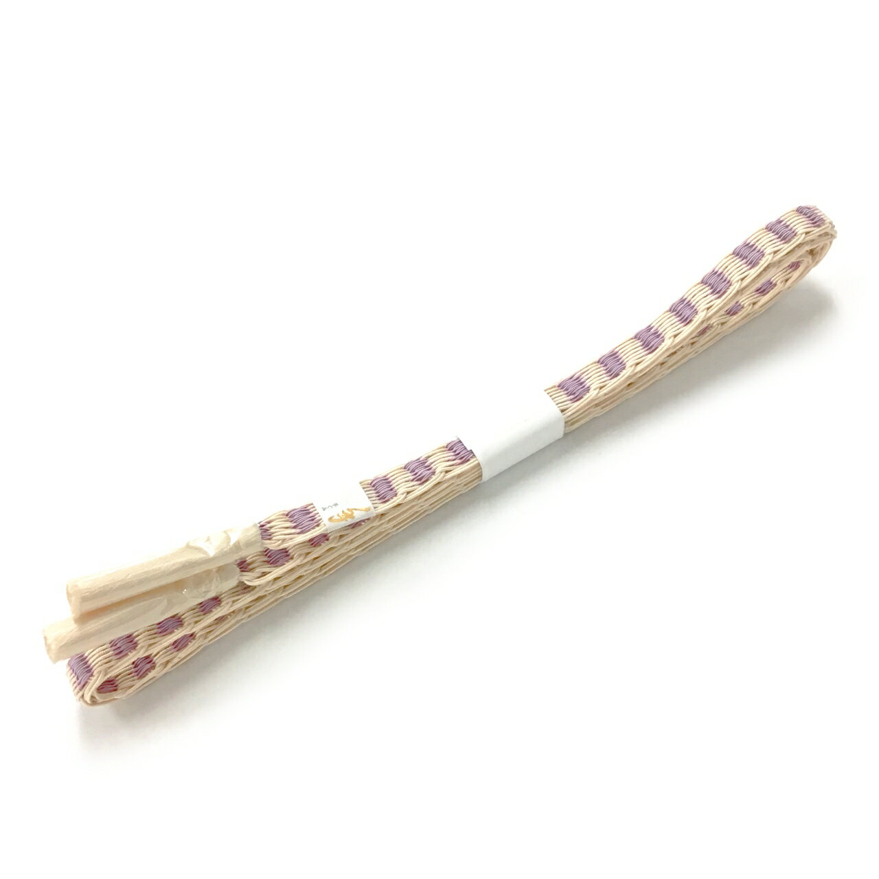 乐天商城 - 夏帯締めレース　手組み鳥の子色地に薄葡萄色絹100％【未着用品】