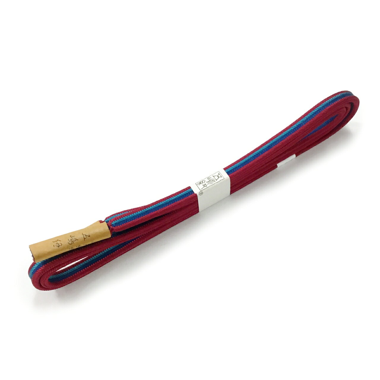 乐天商城 - 江戸組紐　五嶋紐帯締め濃紅色に紺色と薄藍色日本製【新品】