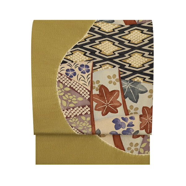 多ち花誰が袖に紅葉の模様名古屋帯【お仕立て替え済】のサムネイル