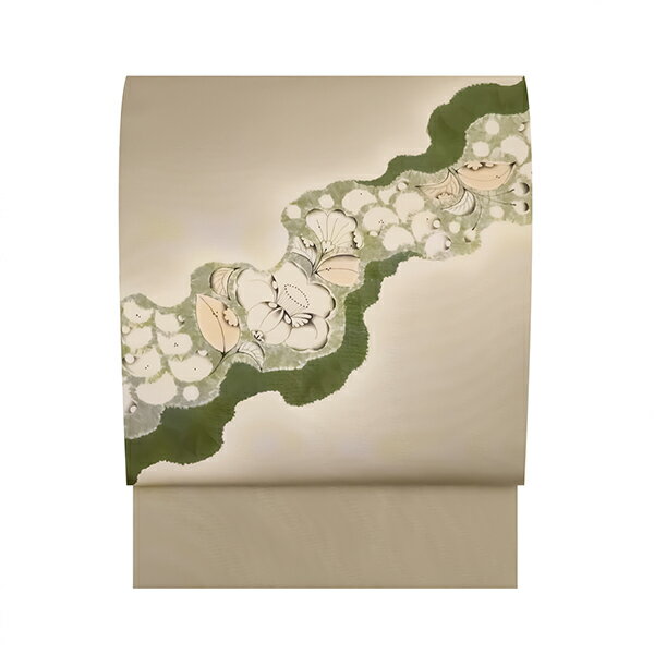 日本工芸会正会員 小倉淳史道長取りに辻が花模様名古屋帯【中古】