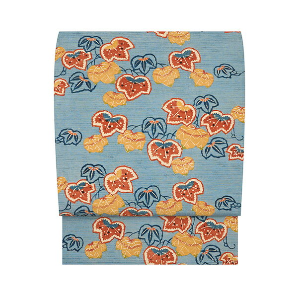 蔦紅葉の模様型絵染 全通名古屋帯【中古】