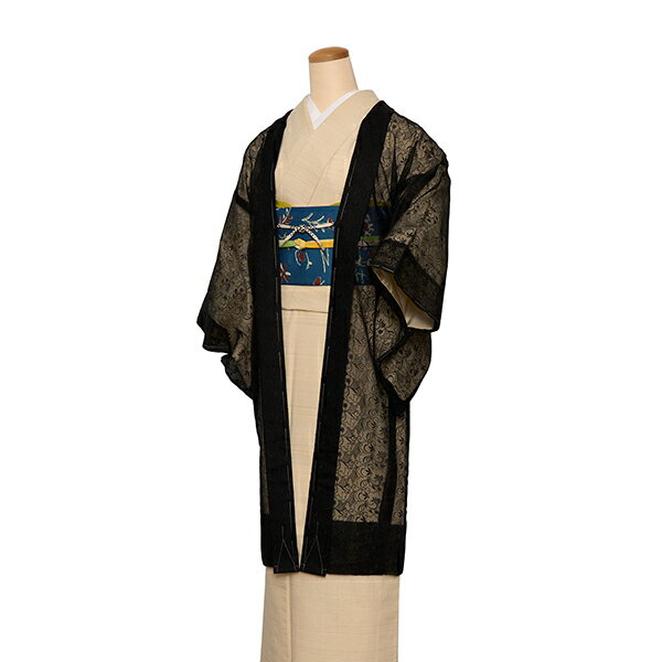 乐天商城 - シルクオーガンジー花唐草模様　ちりよけ長羽織【お仕立て上がり品】