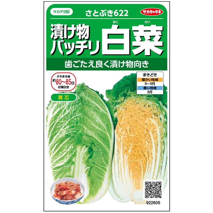 サカタ 002935 実咲野菜 漬け物バッチリ白菜 さとぶき622 小袋