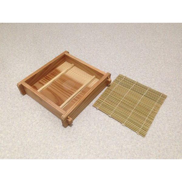 ナガノ産業　2368　杉　そばへぎ　1人用 （クリア塗装・竹ス付）205x205xh48　内寸...