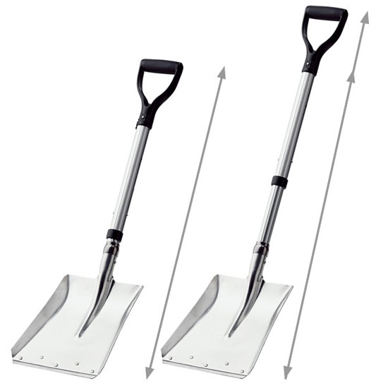 浅野木工所　22125　カチ割りスコップ角＃2　アルミ伸縮式柄　全長1040mm