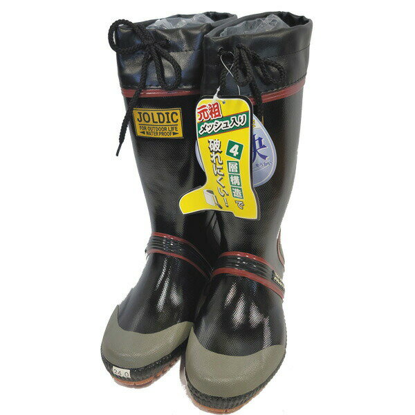 福山ゴム　ジョルディック　DX−2　作業用長靴　24cmのみ　黒【在庫処分】