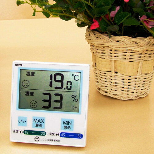 デジタル温湿度計 CR-1100B クレセル 温度センサー 電池式