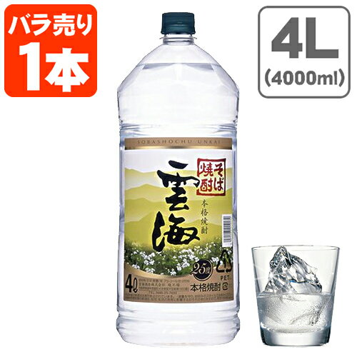 【送料無料】 そば焼酎 雲海 25度 4000ml(4L)×1本 ※沖縄県は送料無料対象外 雲海酒造 うんかい [T.001.3701.1.SE]