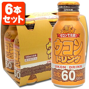 【6本セット送料無料】ウコンで元気！ ウコンドリンク100ml×6本 ※3ケース(90本)まで1個口配送可能 ウコン飲料 [T.432.1299.10.UN]