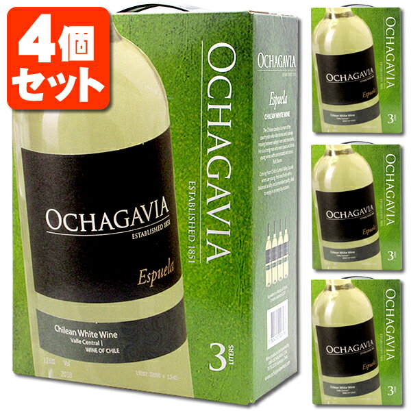 チリワイン 【4箱セット送料無料】ビーニャ オチャガビア エスプレア ホワイト 白 3000ml(3L)×4箱※北海道・九州・沖縄県は送料無料対象外バッグインボックス ボックス チリワイン 箱入り 箱ワイン 白ワイン 大容量 バッグ・イン・ボックス [T.013.2384.5.SE]